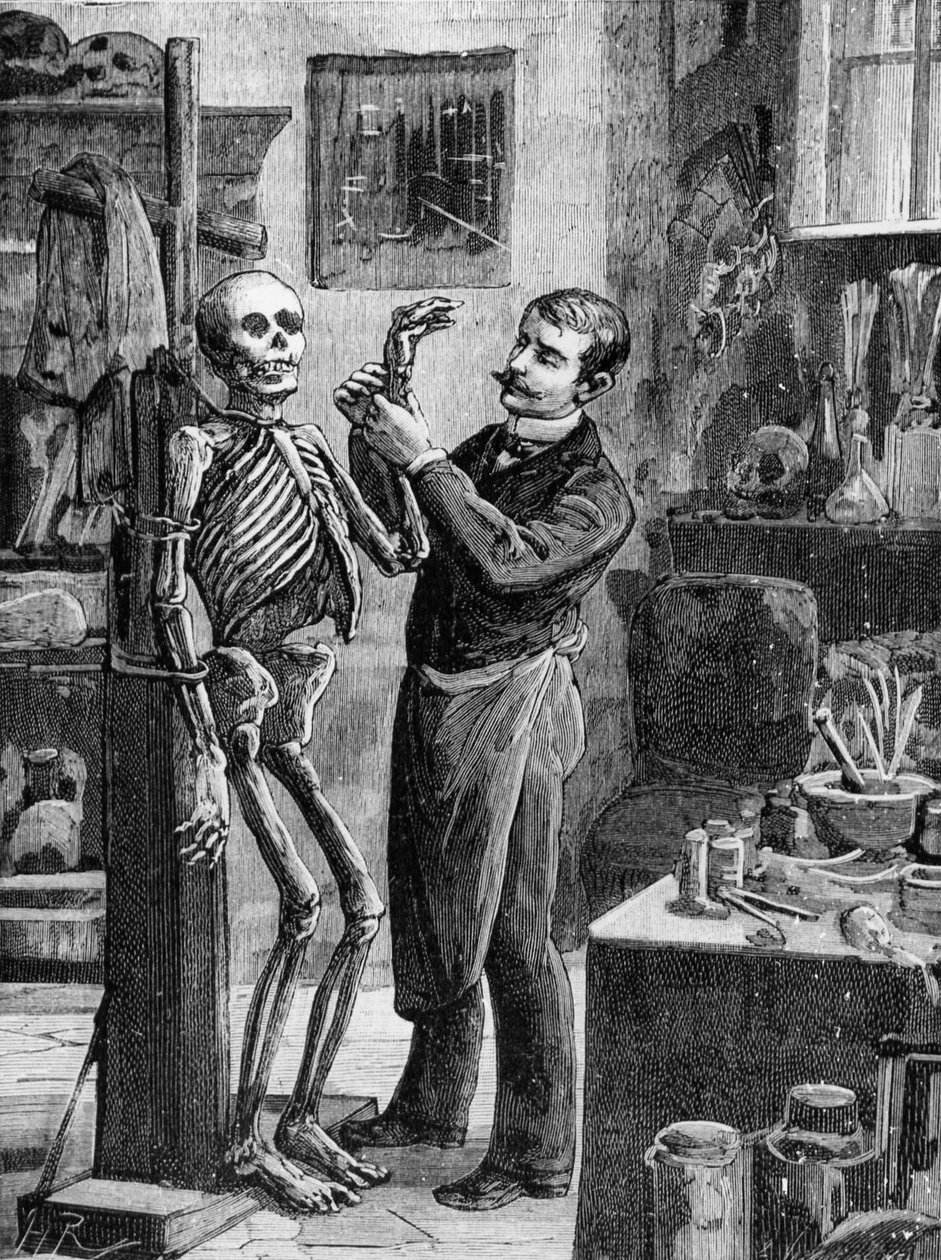Fall Gouffé: Die imaginäre Rekonstruktion der Leiche Gouffé durch Dr. Lacassagne - in „La Malle Sanglante“, ed. A. Fayard, Paris, n.d. - Paris, B.H.V.P.D. von French School