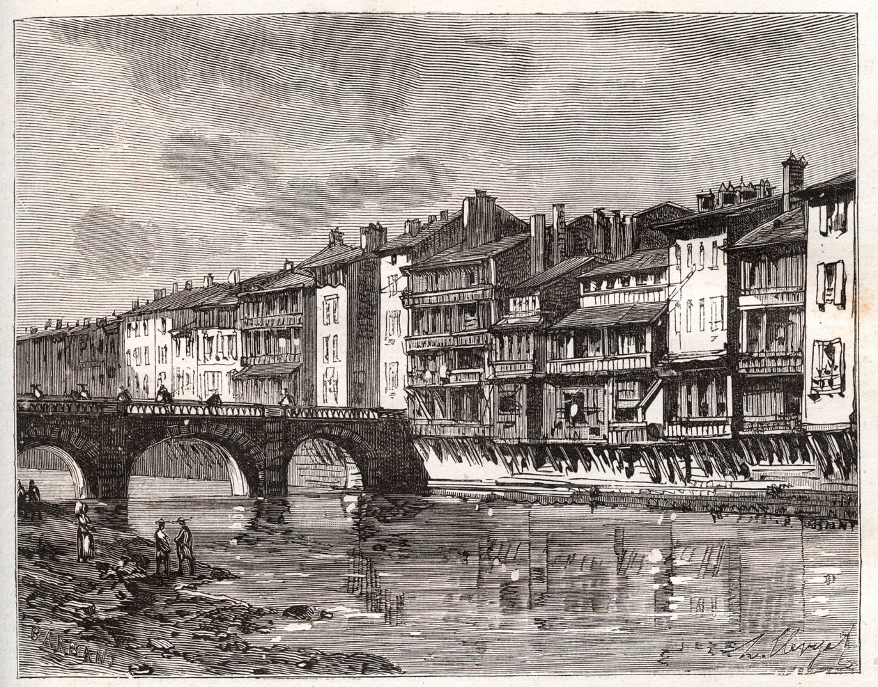 Castres - Languedoc-Roussillon-Midi-Pyrenees - Gravur in „La France illustree: geography, history, statistical administration“ von V.-A. Malt-Brown. 1884 von French School