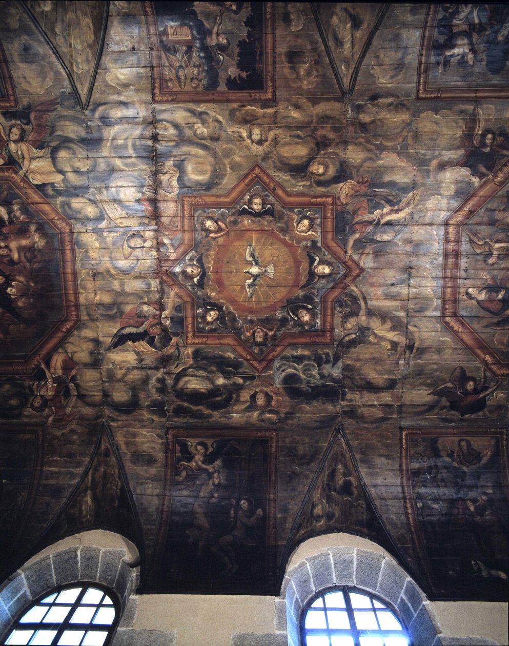 Decke des ehemaligen Dominikanerklosters (Krankenhaus) (1664). Gemälde des 17. Jahrhunderts. Dinan, Cotes-d
