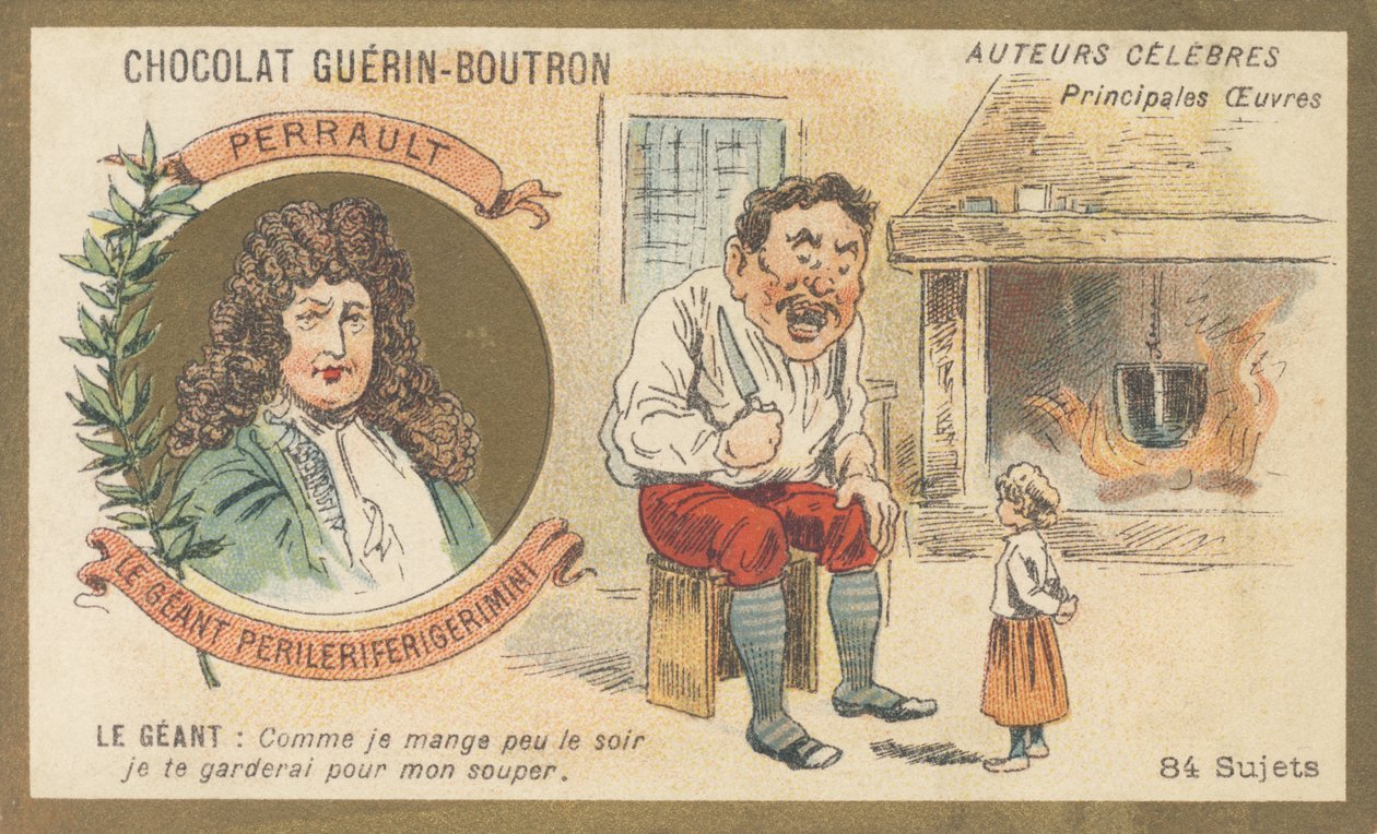 Charles Perrault (1628-1703), französischer Schriftsteller, Autor von „Le géant Perileriferigerimini“ von French School