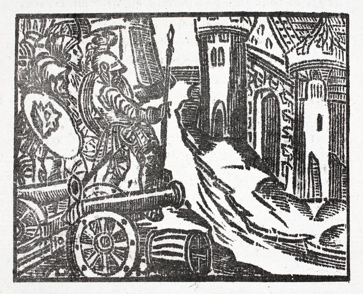 Karl verwendet eine Kanone bei der Belagerung des Schlosses von Aymon von French School
