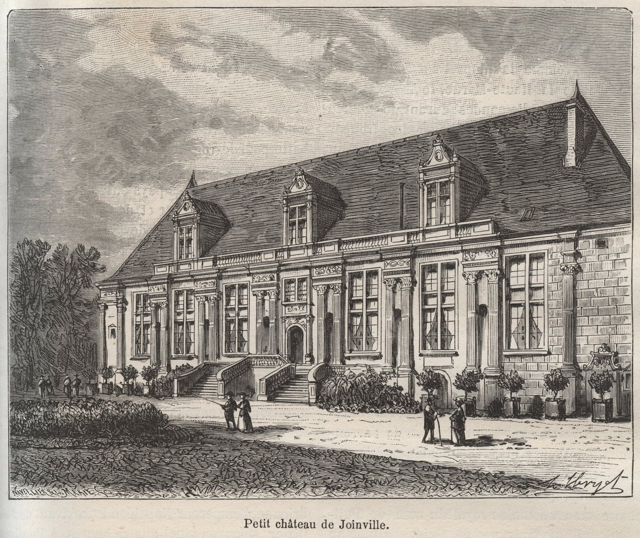 Schloss des Großen Gartens, Joinville - Haute-Marne - Gravur in 