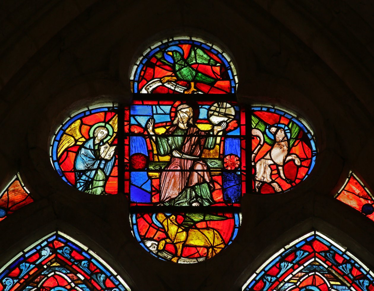 Christus mit den Symbolen der Evangelisten von French School