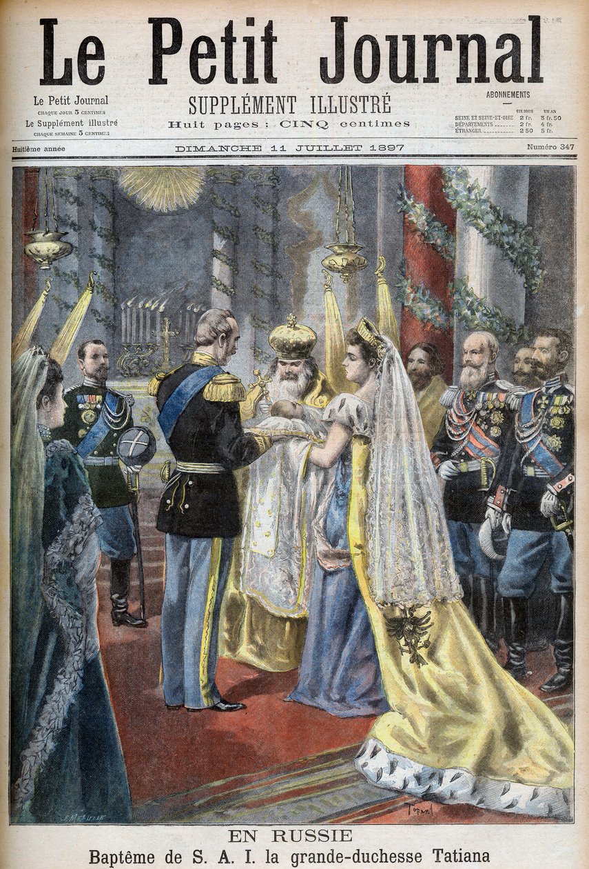 Taufe der Großfürstin Tatjana von Russland, Illustration für Le Petit Journal von French School