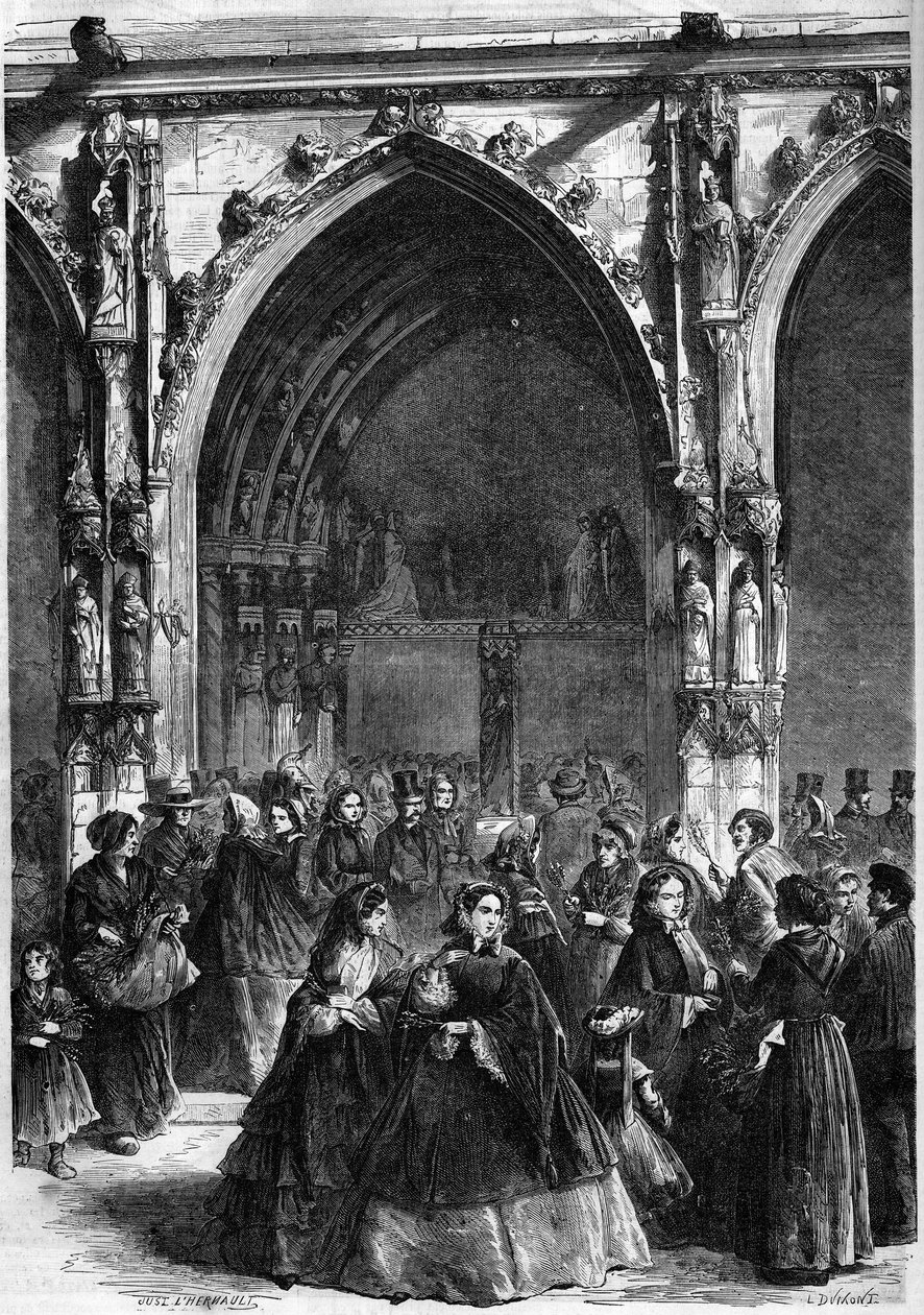 Christian Rie - Palmsonntag: Verteilung der Zweige an der Tür der Kirche Saint Germain l