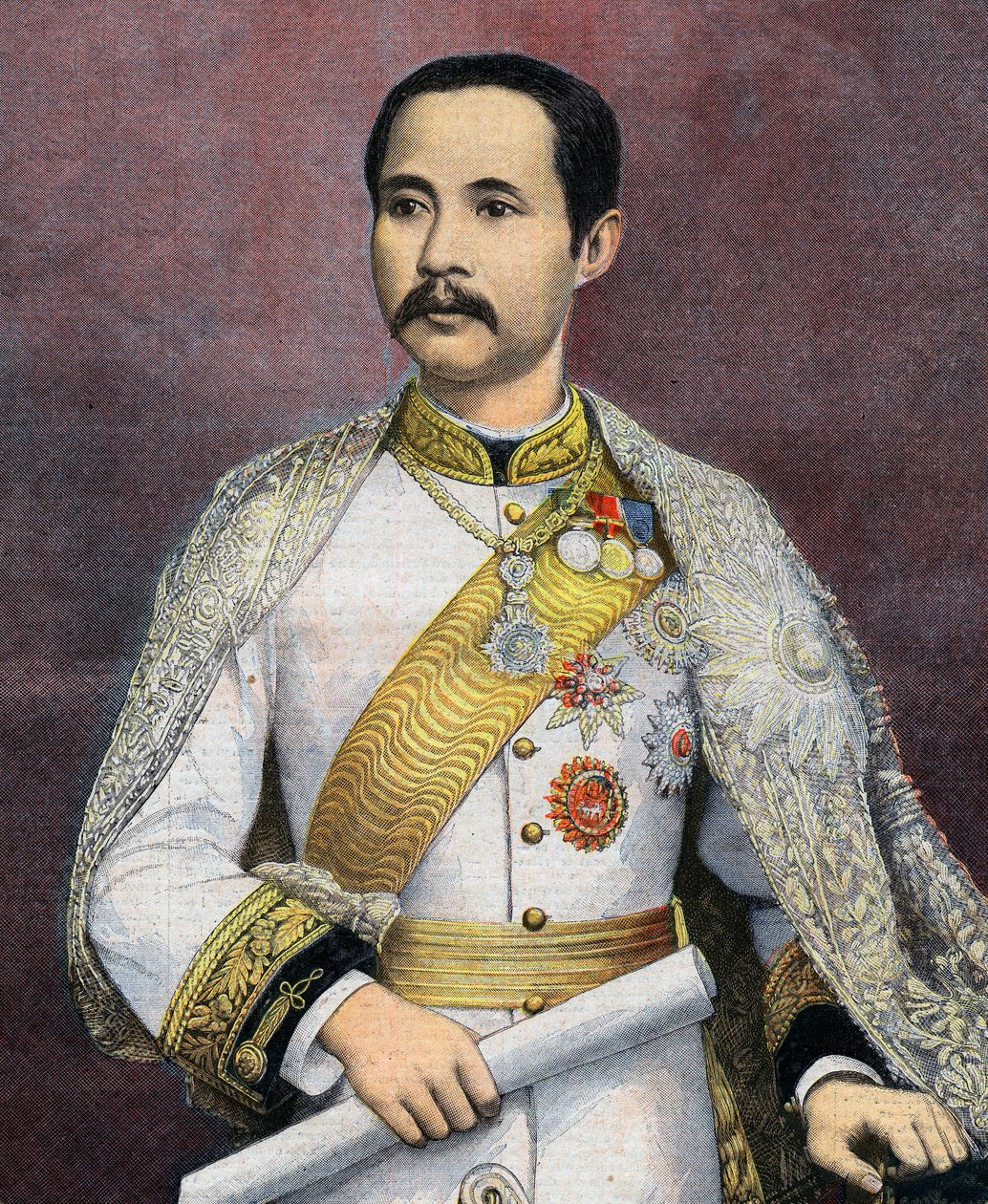 Chulalongkorn (1853-1910), König von Siam. 1897 wurde Chulalongkorn der erste siamesische Monarch, der Europa besuchte. Illustration aus Le Petit Journal von French School