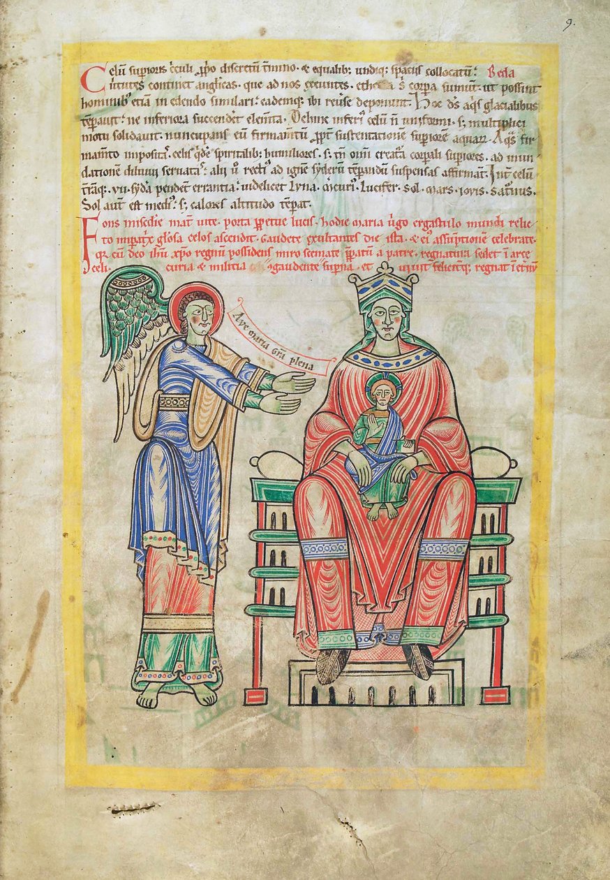 Madonna mit Kind, aus Liber Floridus von Lambert de Saint-Omer, ca. 1120 von French School
