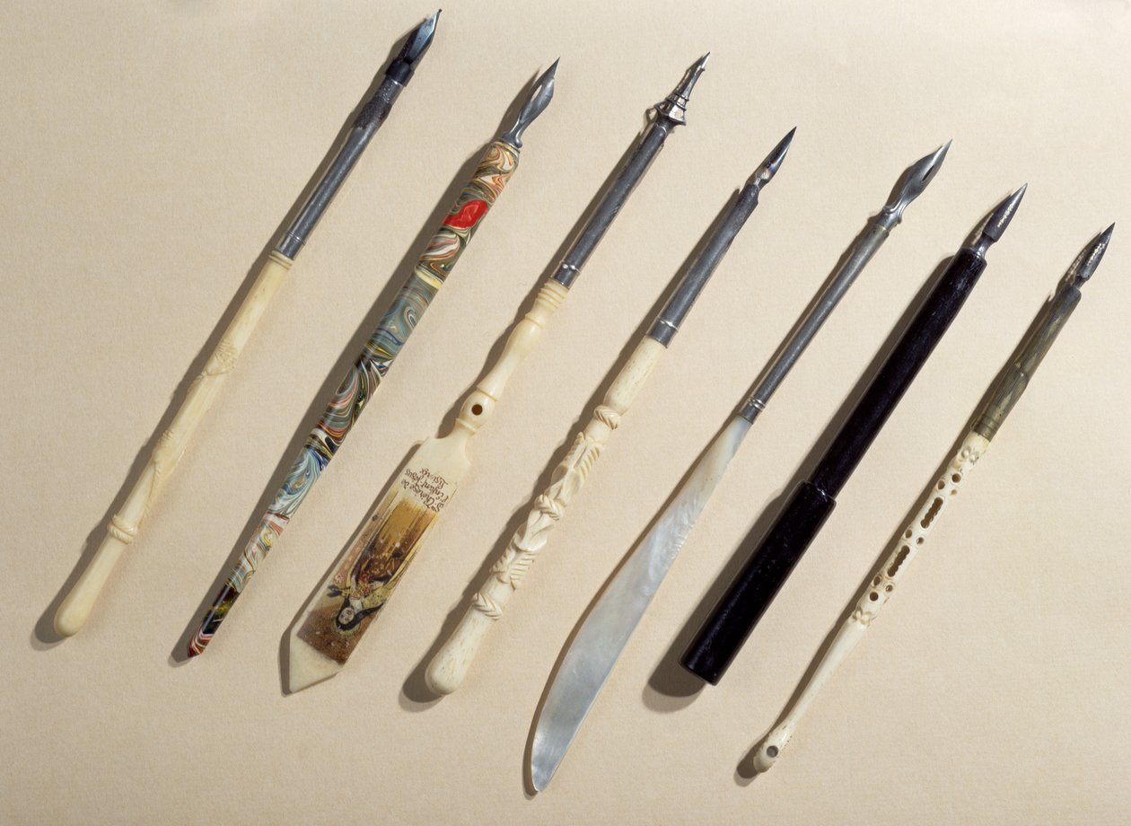 Sammlung von Federhaltern, frühes 20. Jahrhundert von French School