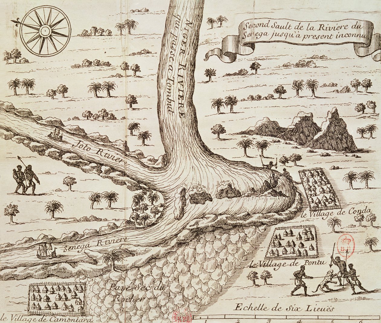 Zusammenfluss des Schwarzen, des Joto und des Senegal, Illustration aus 