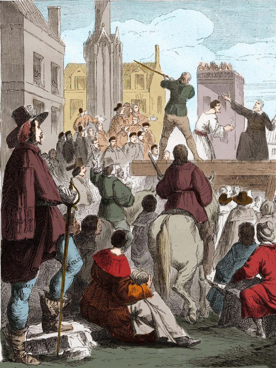 Verschwörung von Chalais: Hinrichtung von Henri de Talleyrand (1599-1626), Graf von Chalais, wegen Verschwörung gegen Richelieu. Nantes von French School