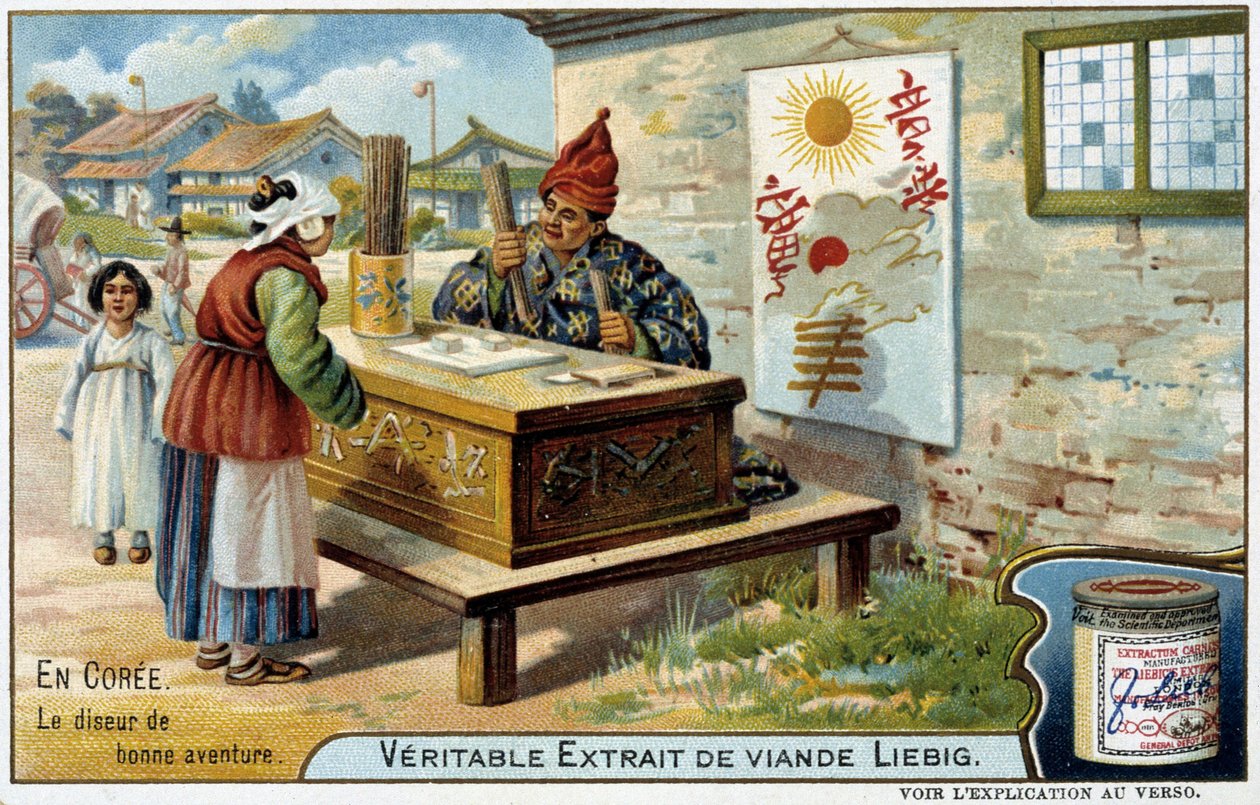 Korea: der Wahrsager - Chromo. Liebig, um 1900 von French School