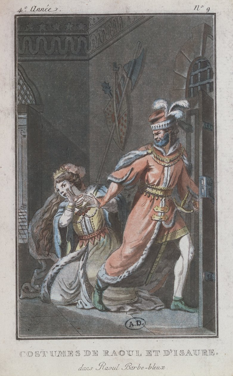 Kostüme von Raoul und Isaure, aus der Oper Raoul Barbe-Bleue, 1790 von French School