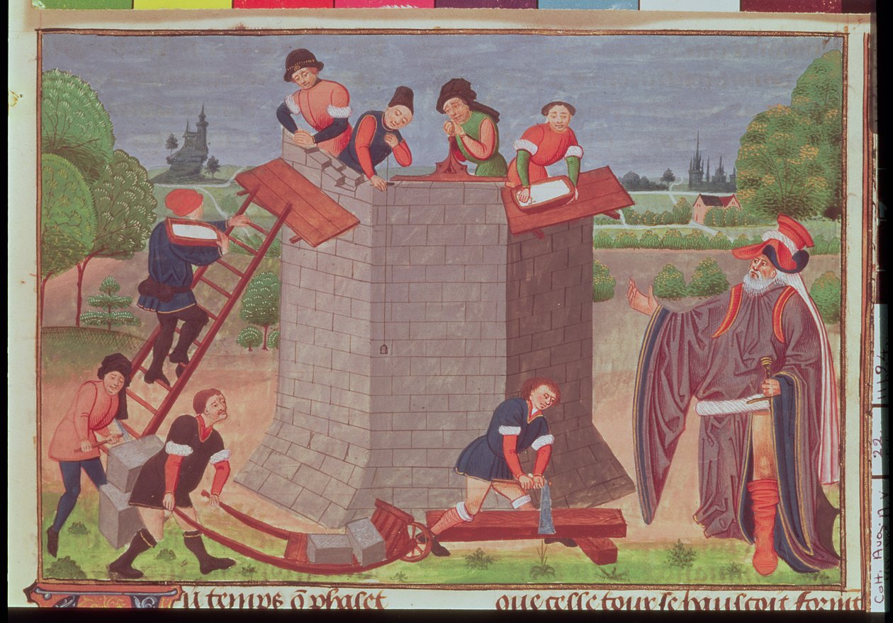 Bau des Turms von Babel, Miniatur aus 