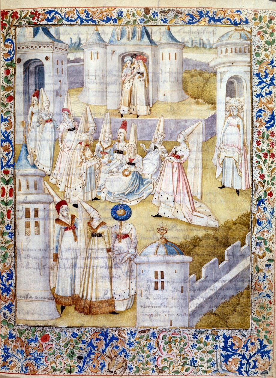 Tanz in einem Schloss. Miniatur aus „Das Buch der Stadt der Damen“ von Christine de Pisan von French School