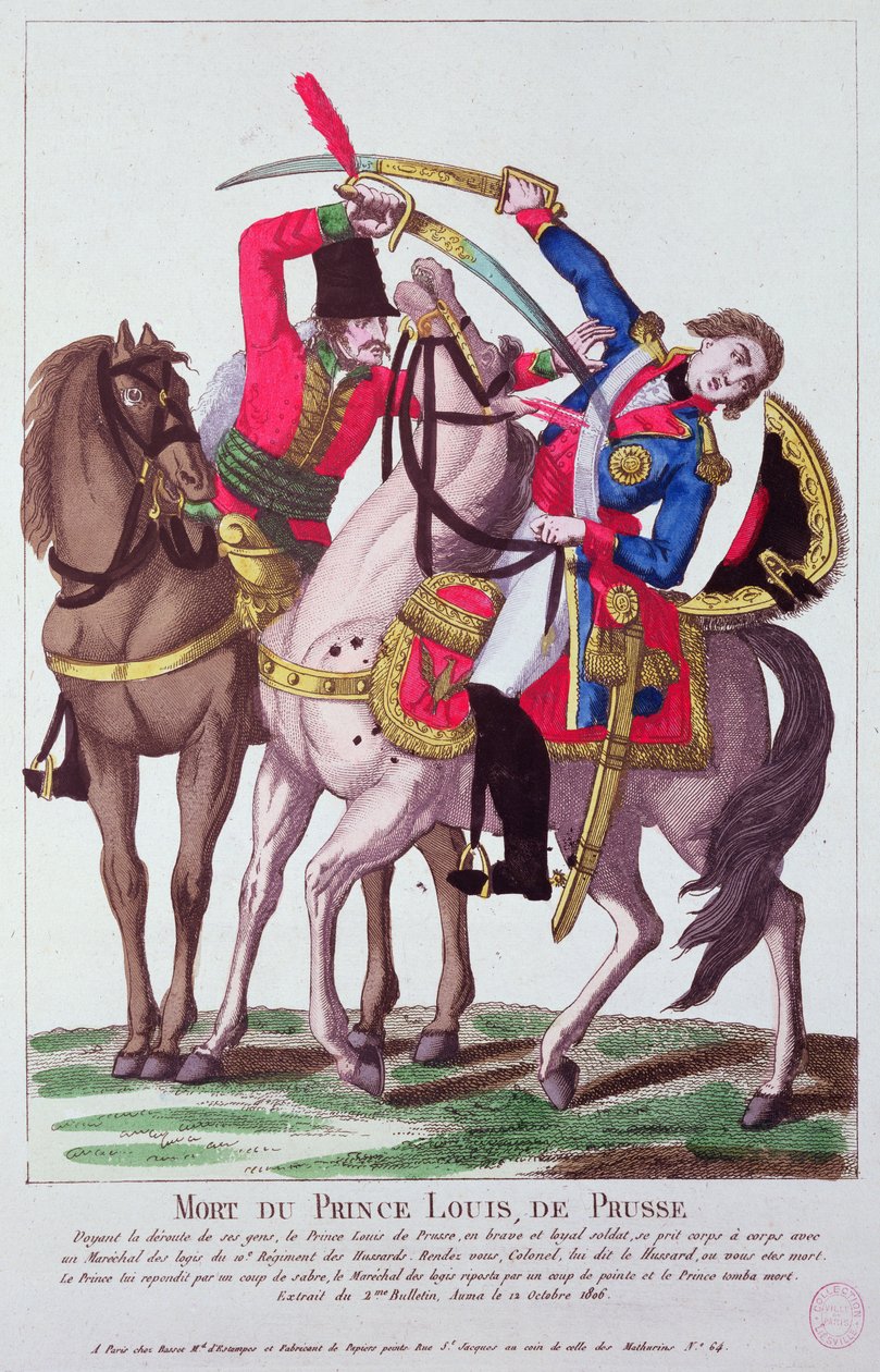 Tod von Prinz Louis von Preußen, 10. Oktober 1806 von French School