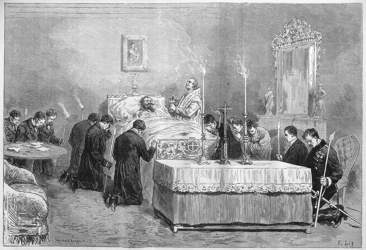 Tod des Königs von Italien Viktor Emanuel II. (Vittorio Emanuele), 9. Januar von French School