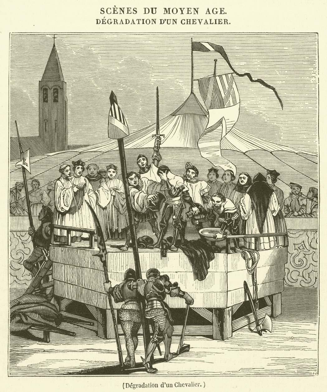 Degradierung eines Ritters (Gravur) von French School