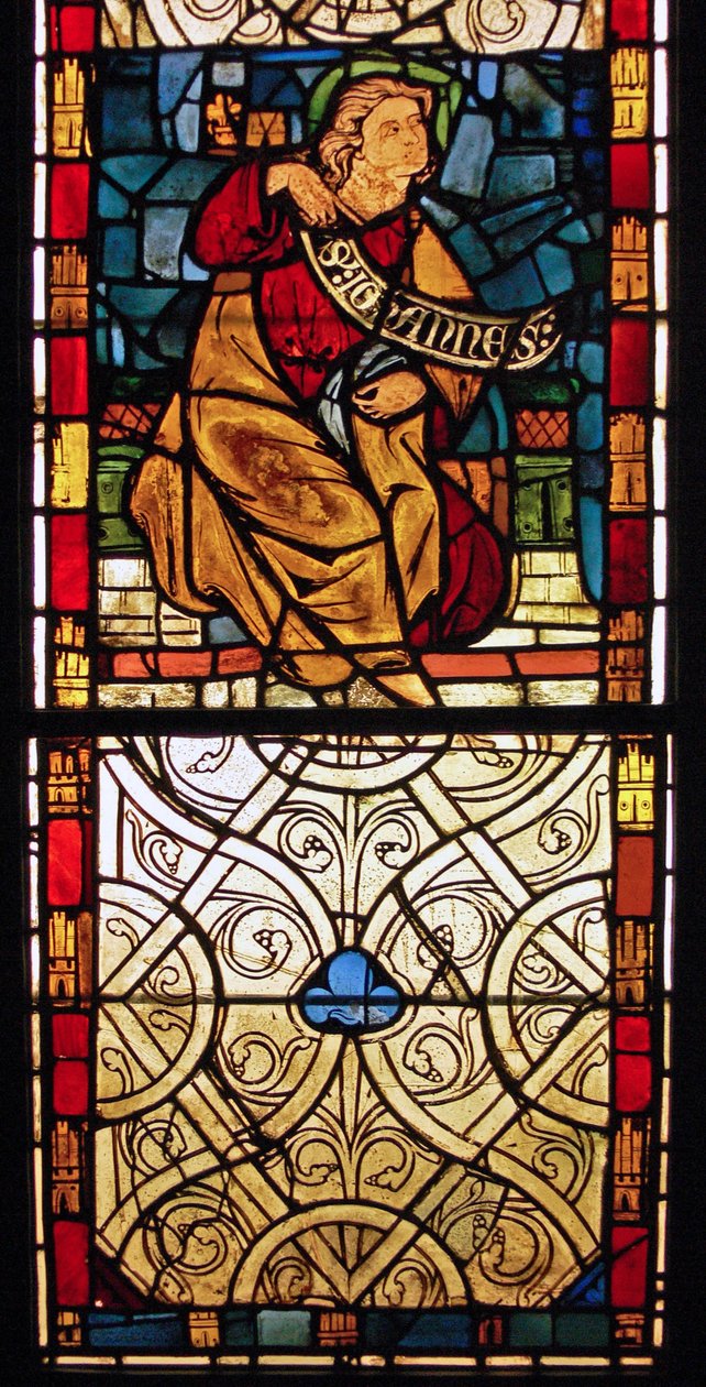 Darstellung von St. Johannes: Grisaille aus der Kapelle des Schlosses, Rouen? von French School