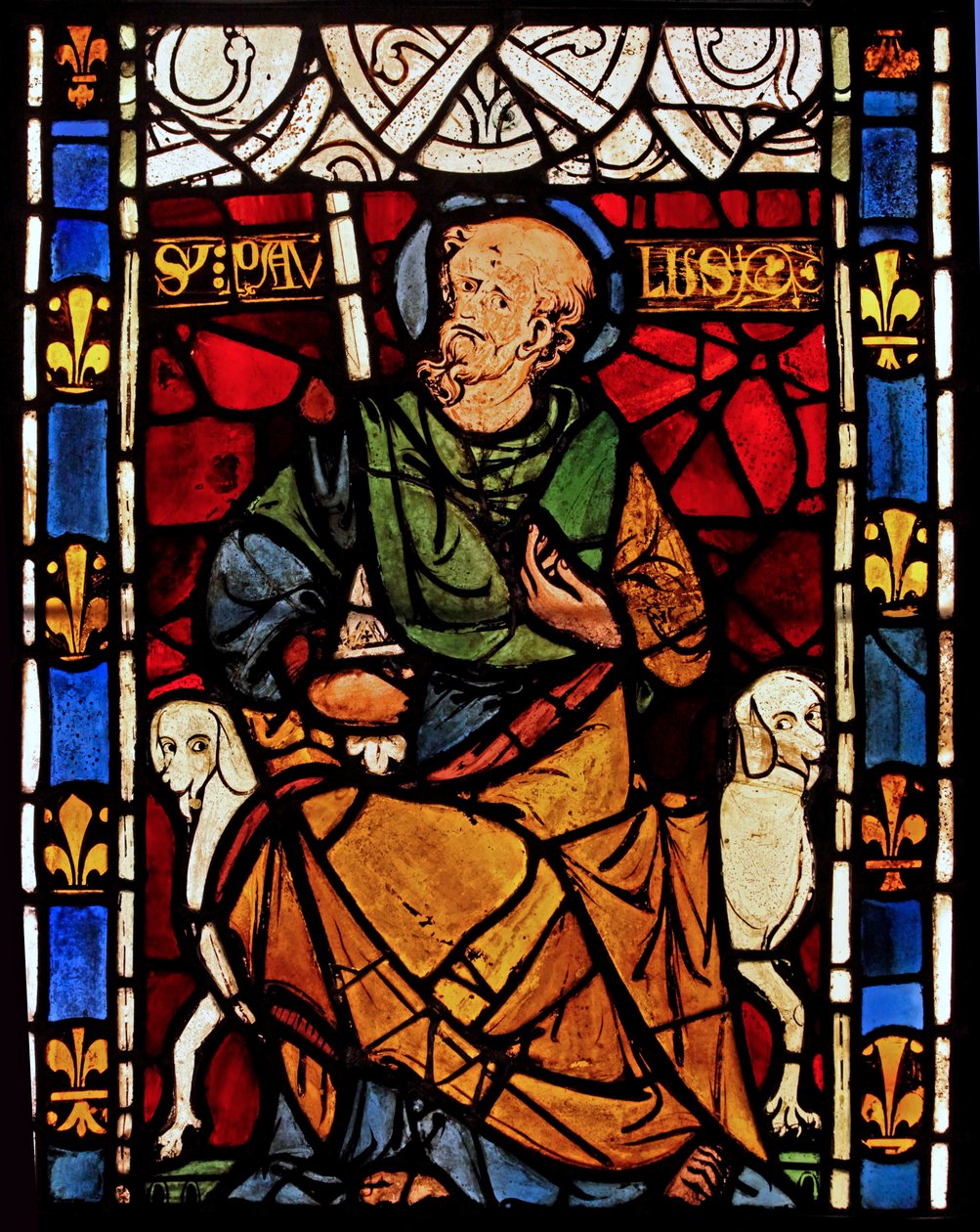 Darstellung von St. Paulus: Grisaille aus der Kapelle des Schlosses, Rouen? von French School