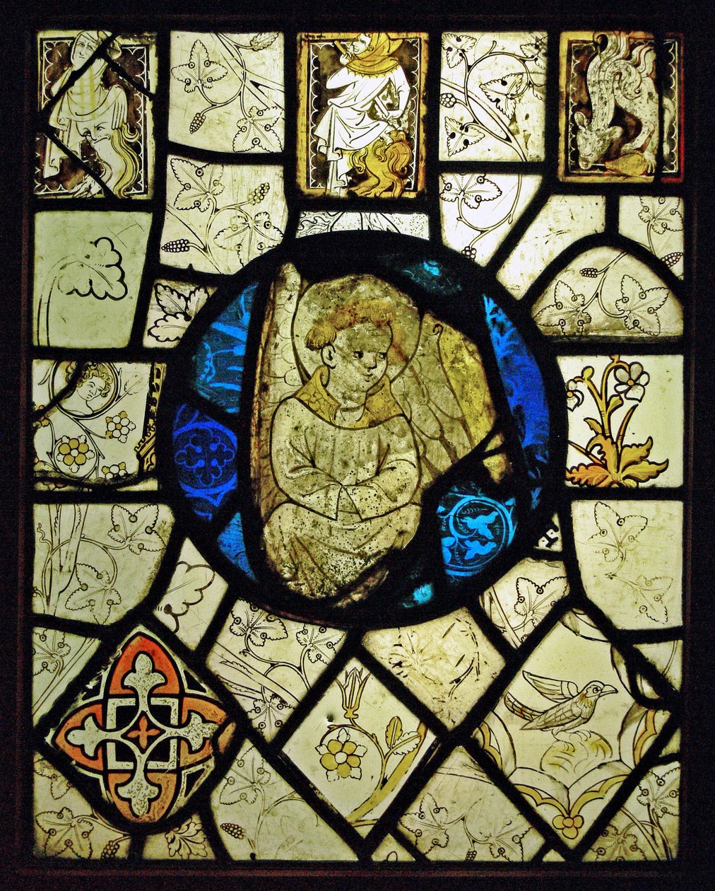 Darstellung von Grisaille mit Grotesken und einem Engel; Normandie von French School