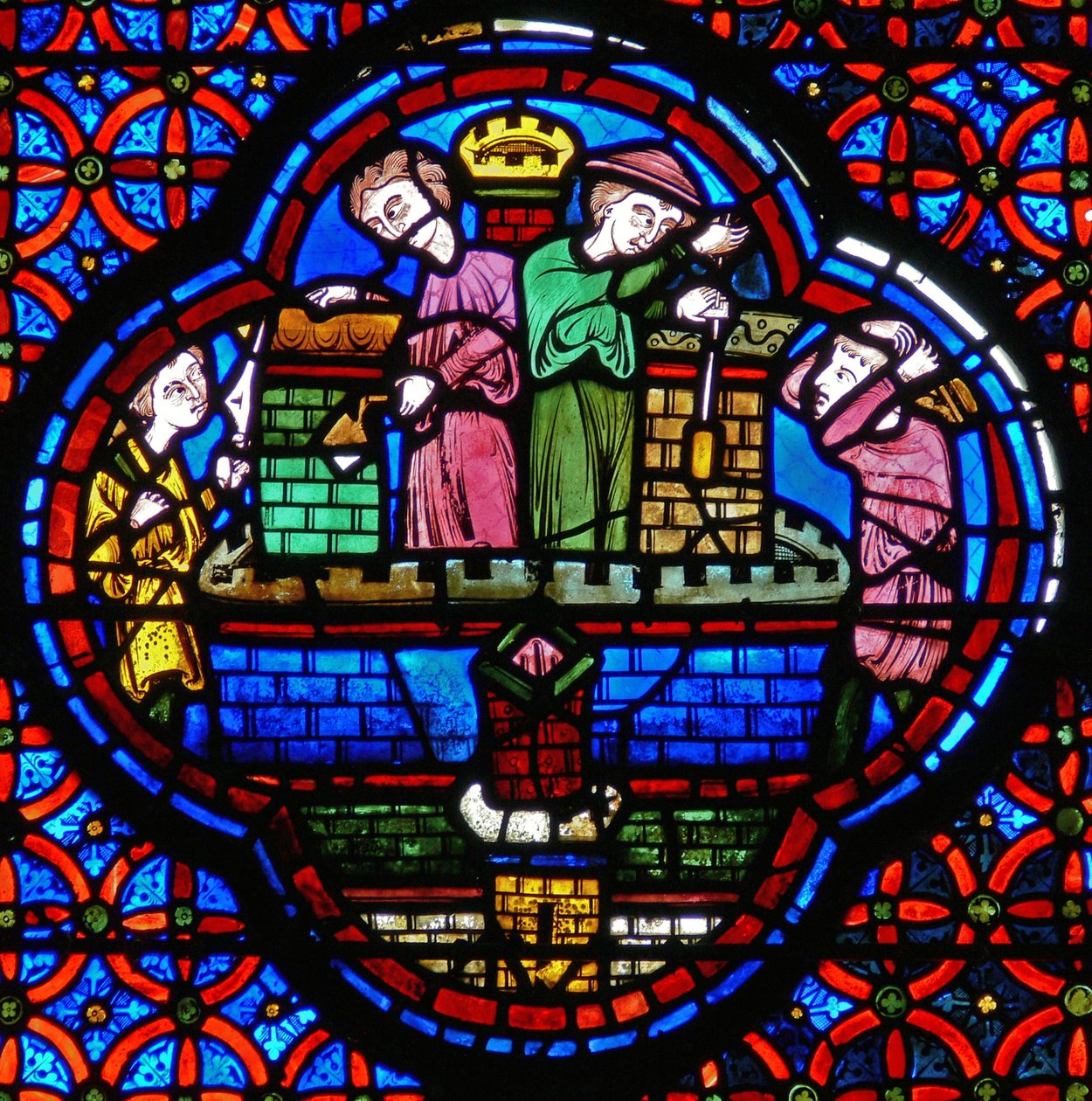 Detail eines Fensters, das das Gleichnis von Lazarus und Dives darstellt (Detail) von French School