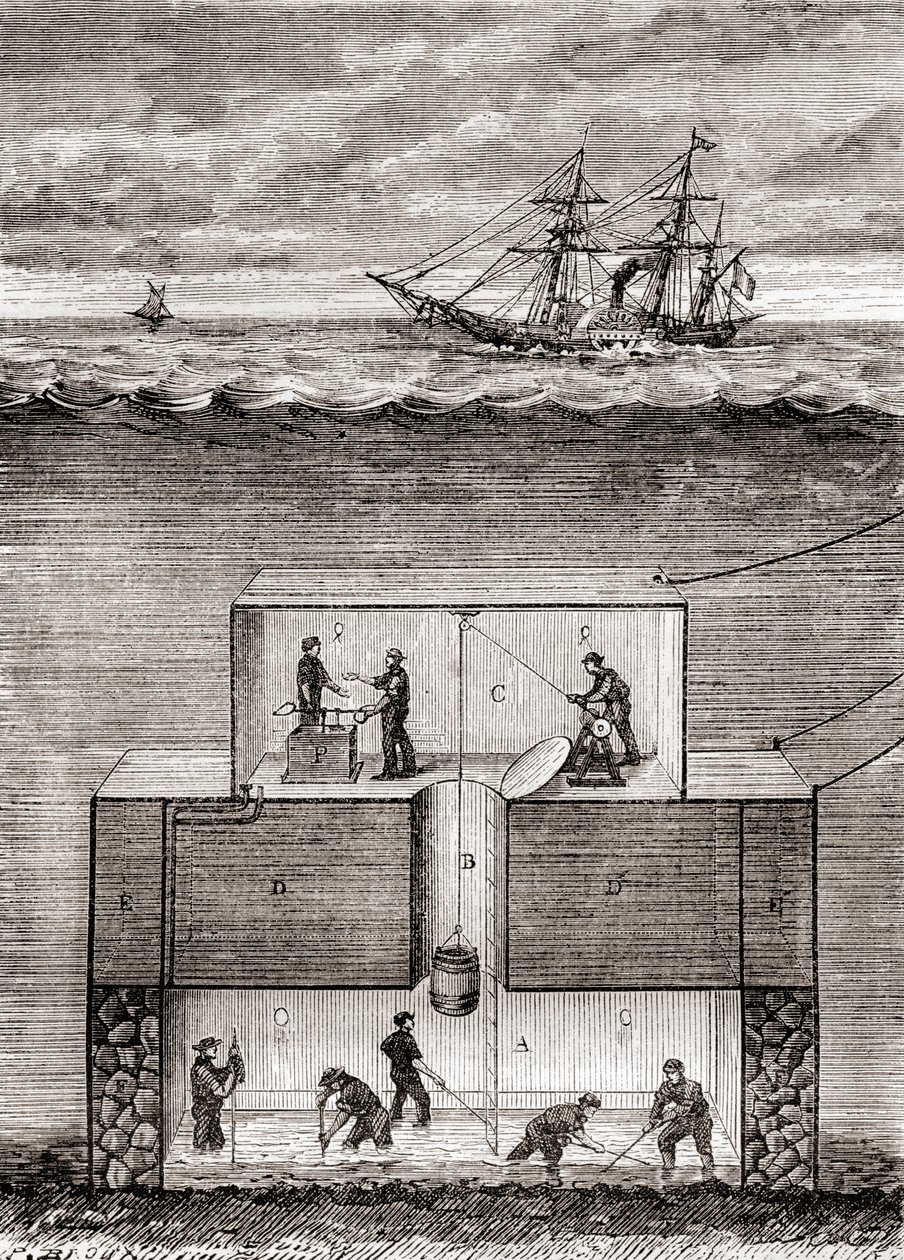 Dr. Antoine Prosper Payernes U-Boot-Dampfschiff aus dem 19. Jahrhundert, genannt 