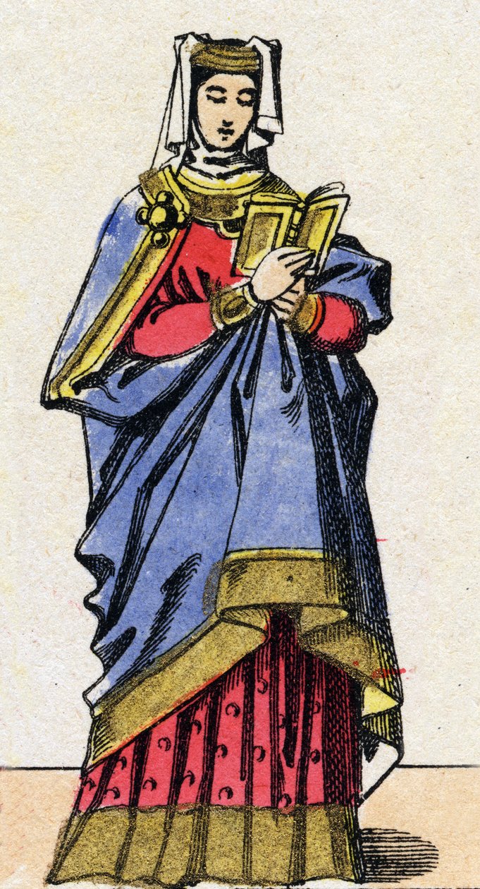 Dynastie der Kapetinger: Porträt von Blanche de Castille von French School