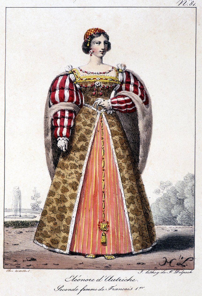 Eleonore von Österreich (1498/1558), Infantin von Spanien, Ehefrau von König Manoel von Portugal und zweite Ehefrau von Franz I., König von Frankreich. von French School