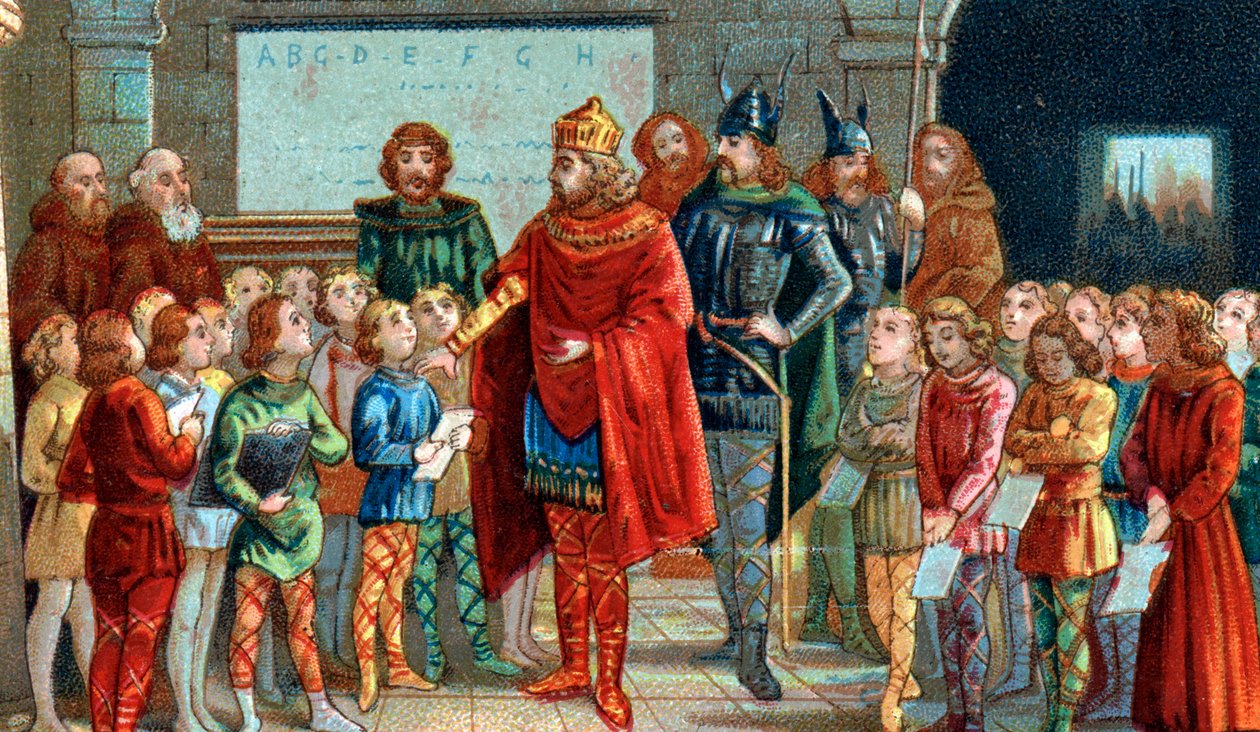 Kaiser Karl der Große besucht eine Schule von French School