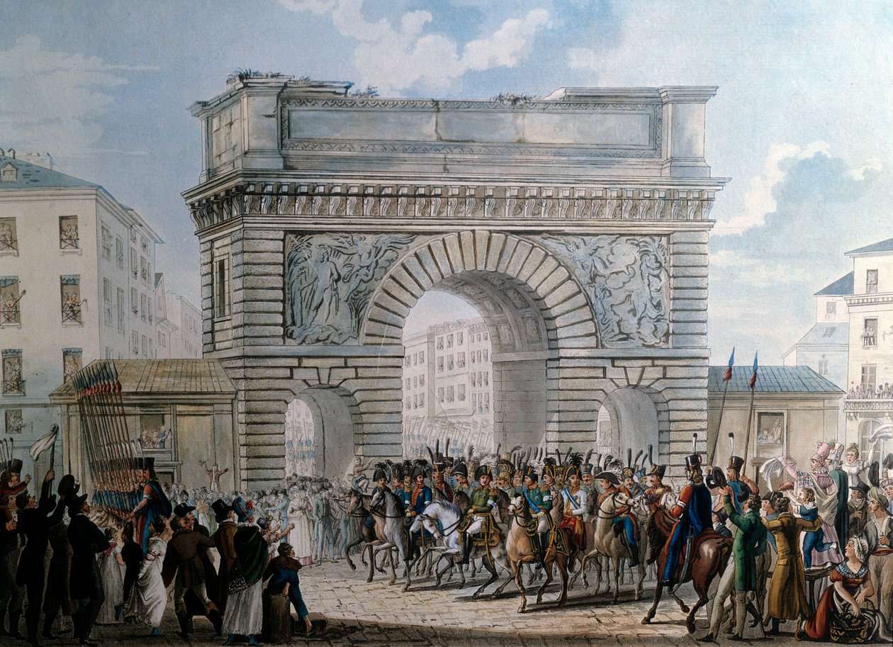 Einzug der Alliierten in Paris durch das Porte Saint Martin am 31.03.1814 von French School