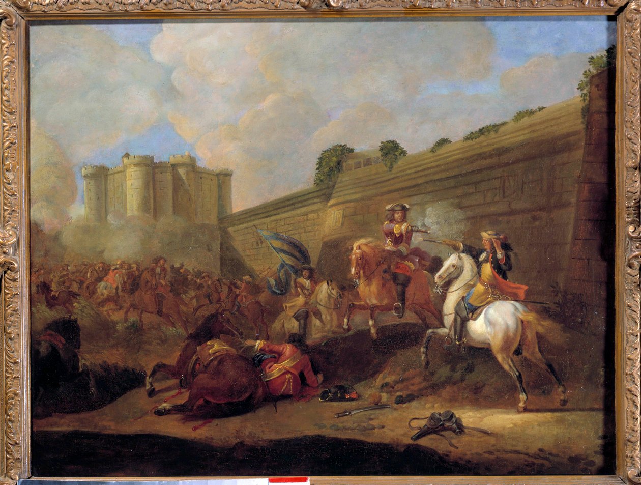 Episode der Fronde 1648-1652: Kampf zweier Reiter, Faubourg Saint Antoine unter den Mauern der Bastille von French School
