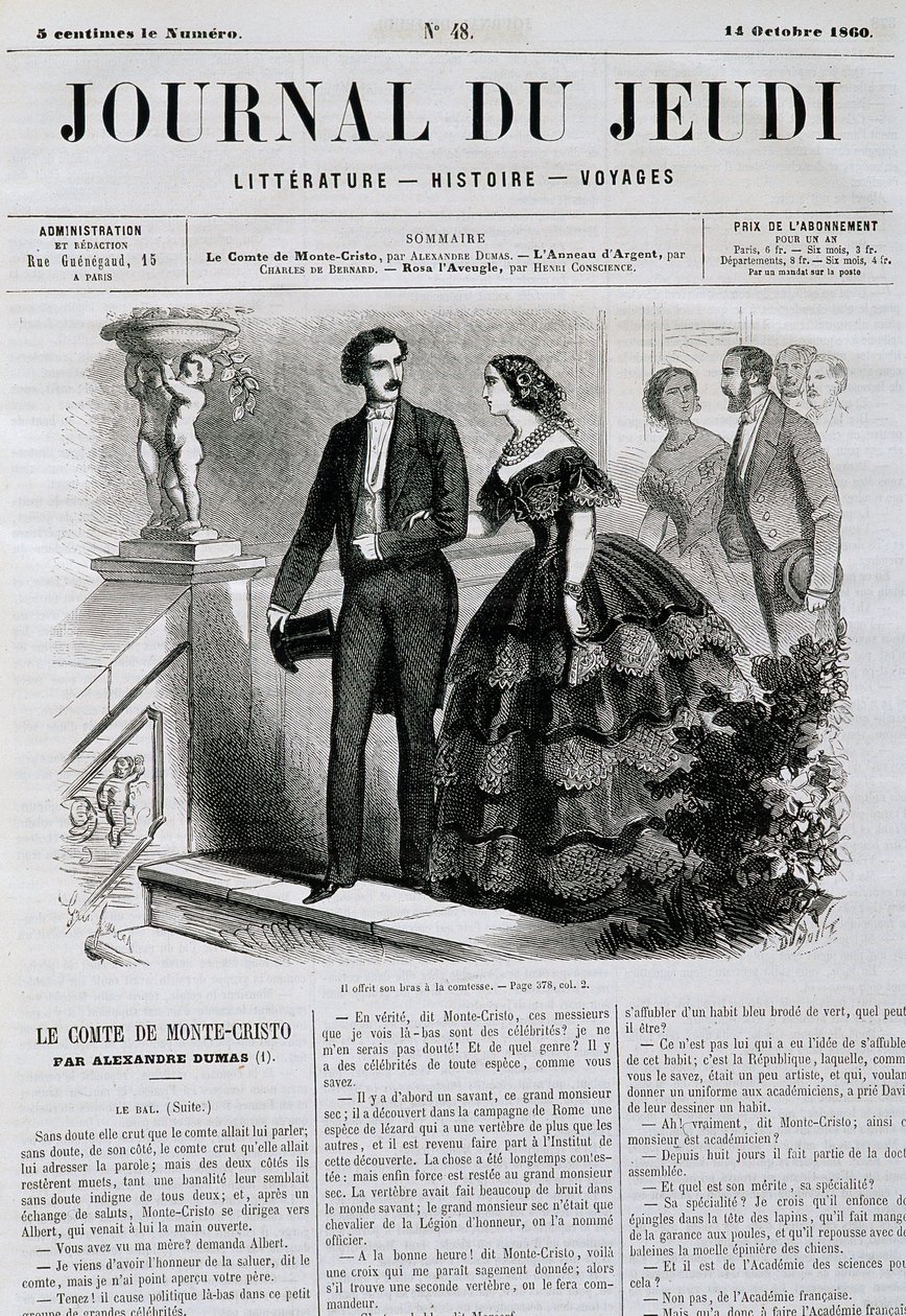 Episode der Romanreihe Der Graf von Monte Cristo - in „Le Journal du Jeudi“ vom 14.10.1860 von French School