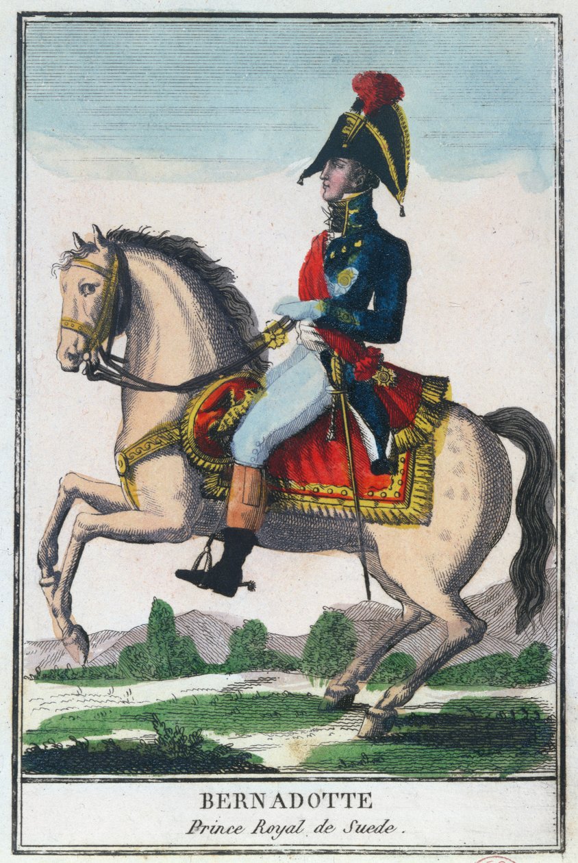 Reiterporträt von Charles Jean Baptiste Bernadotte, frühes 19. Jahrhundert von French School