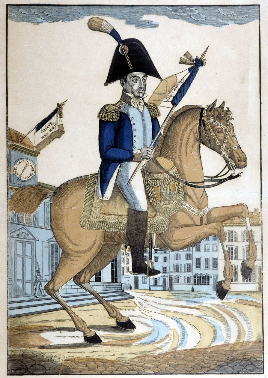 Reiterporträt von General Lafayette, Oberbefehlshaber der Nationalgarde von Frankreich von French School