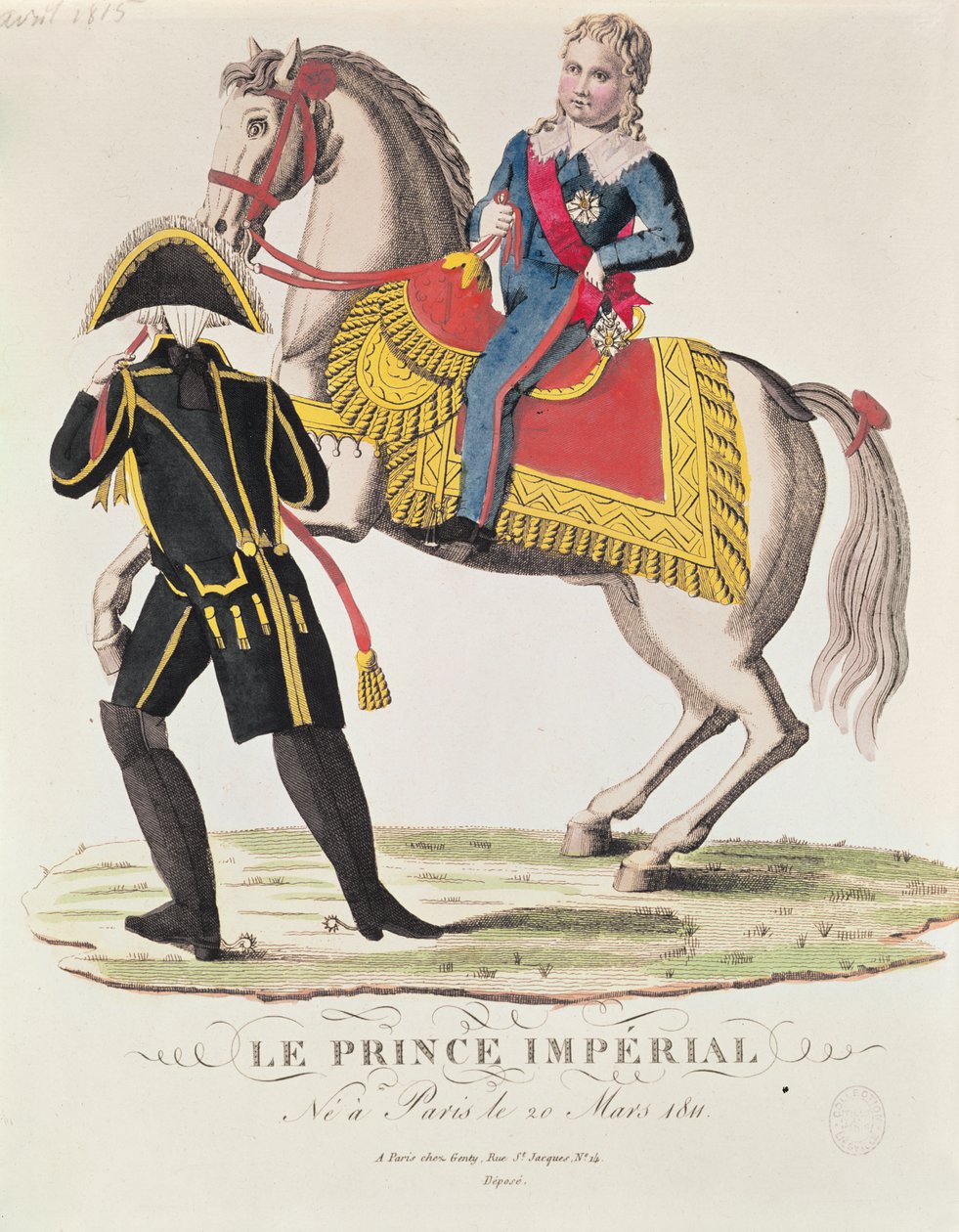 Reiterporträt von Napoleon II. (1811-32) König von Rom, April 1815 von French School