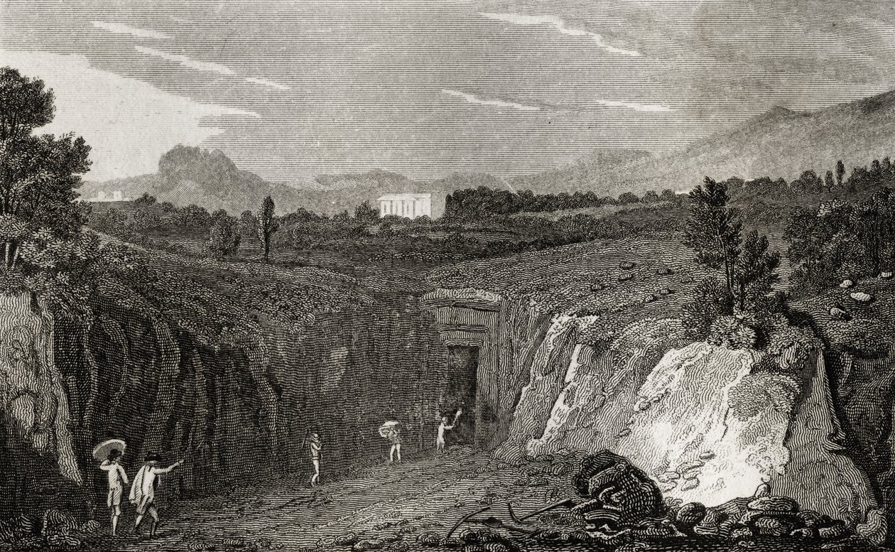 Ausgrabung, die zu den Überresten von Herculaneum führt von French School
