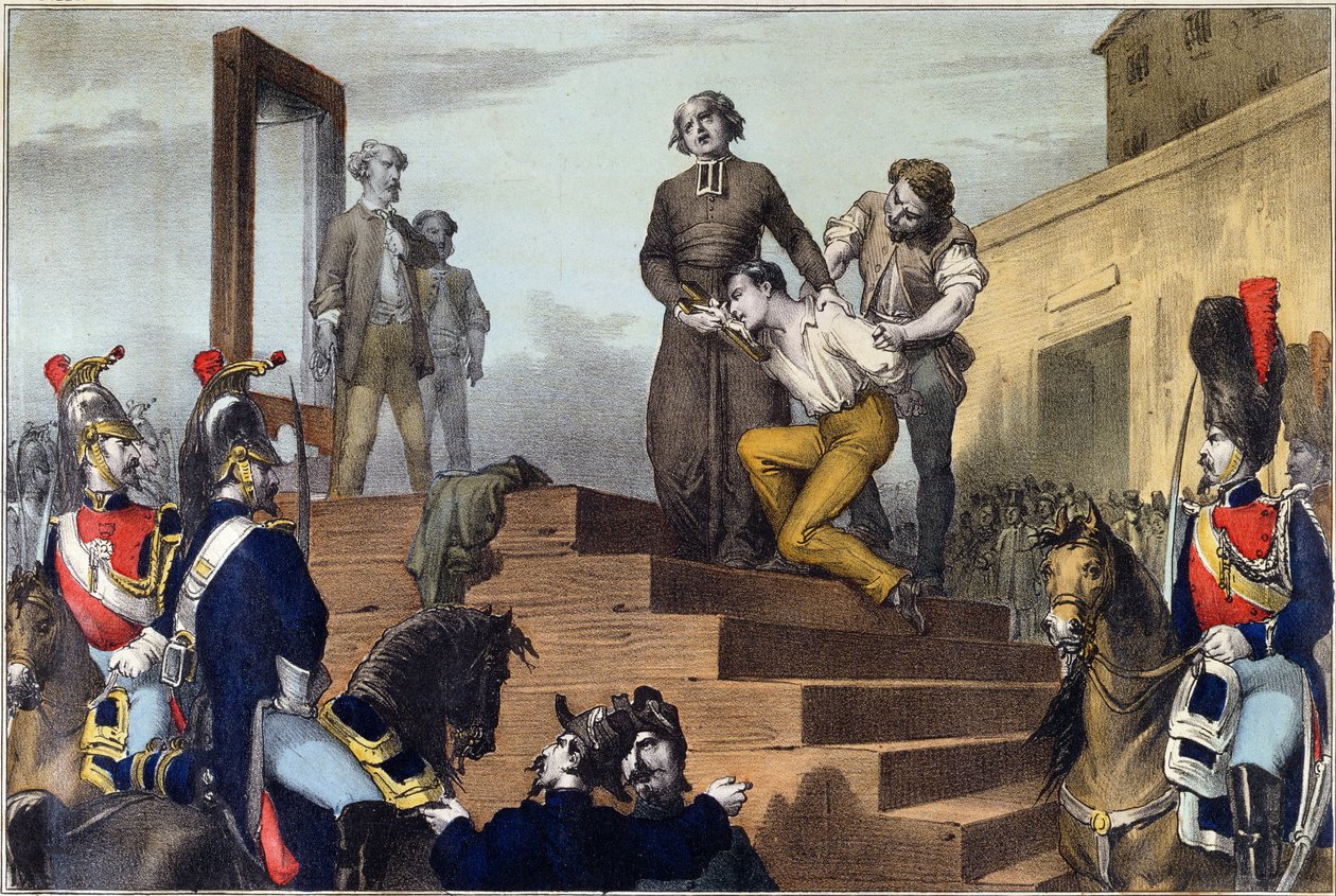 Hinrichtung von Jean-Baptiste Troppmann, 19. Januar 1870, ca. 1870 von French School