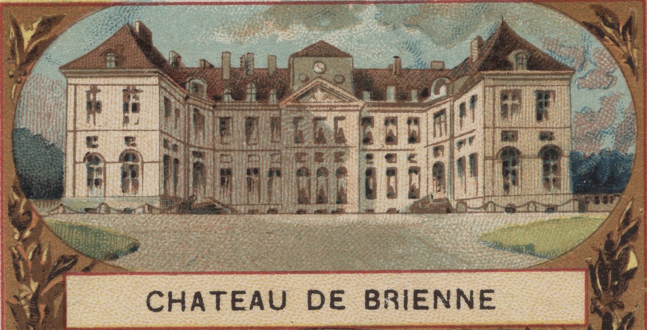 Außenansicht des Schlosses von Brienne-le-Chateau in der Aube. Chromolithographie aus dem späten 19. Jahrhundert von French School