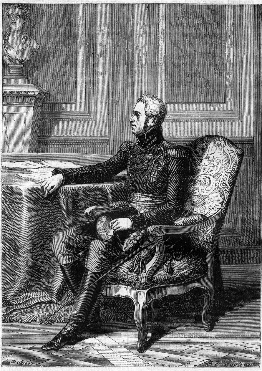 Friedrich VI. von Dänemark - Porträt von Friedrich VI., König von Dänemark (1768-1839) - in „Geschichte des Reiches nach der Geschichte des Konsulats“ von Adolphe Thiers - 1879 von French School