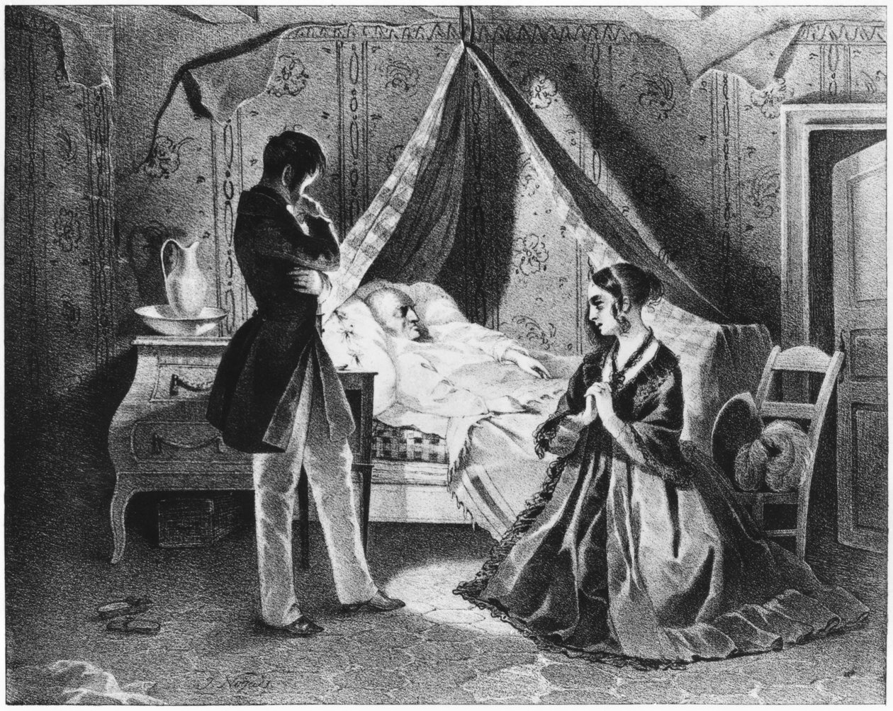 Vater Goriot auf seinem Sterbebett, Illustration aus 