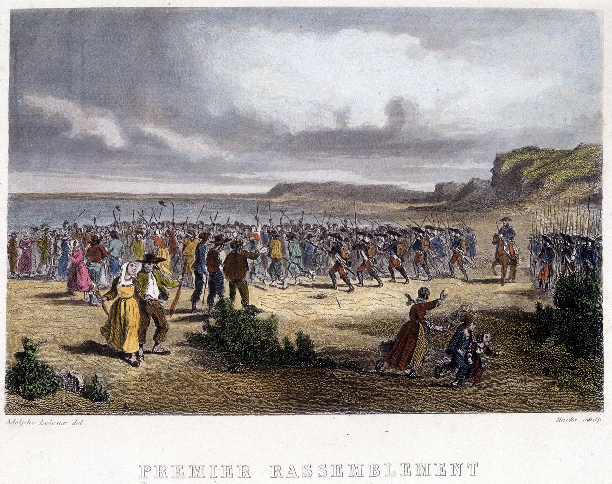 Erstes Treffen der Vendéer - Gravur von French School