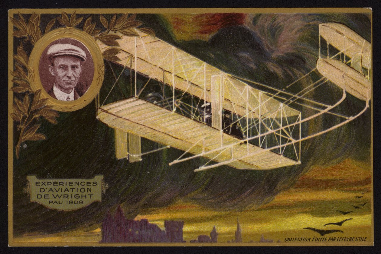 Flug der Gebrüder Wright Flyer, Pau, Frankreich von French School