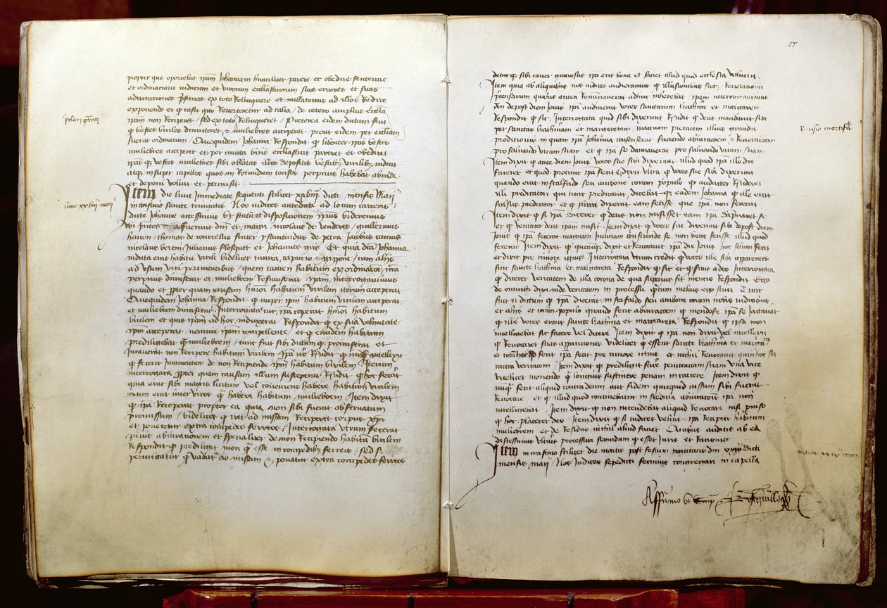 Folio 108 aus Der Prozess des Rückfalls von Jeanne d