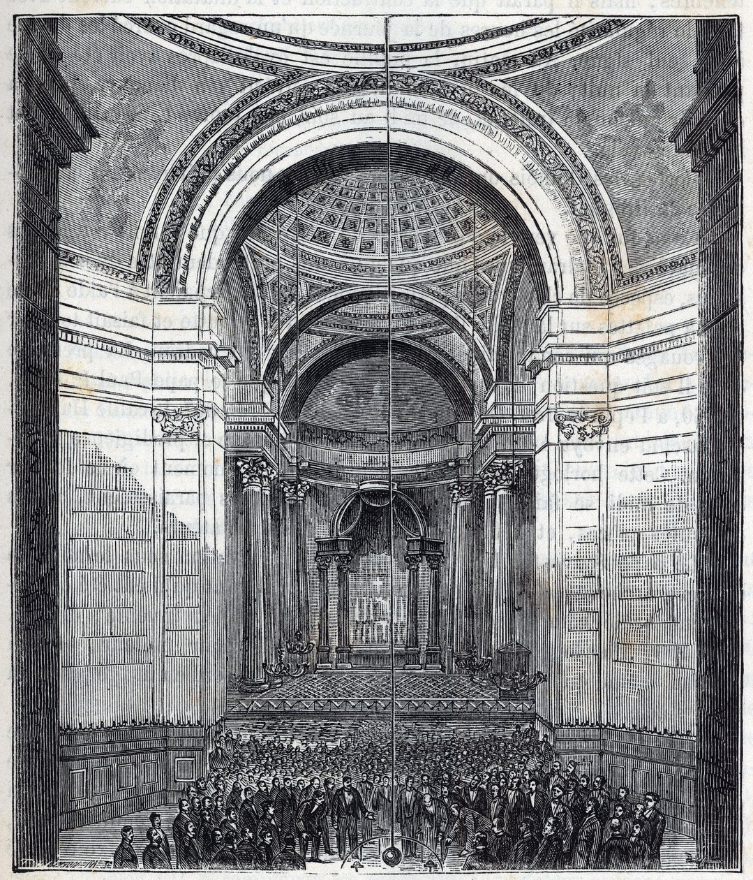 Foucaults Pendel im Pantheon, Paris von French School