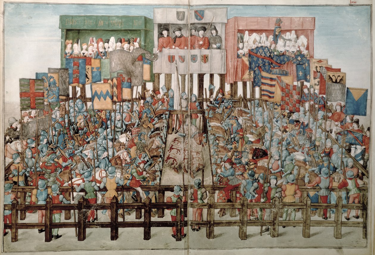 König René leitet ein Turnier, aus Livre des Tournois de René d