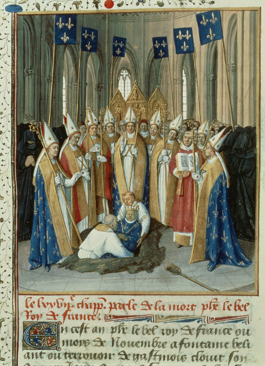 Begräbnis von Philippe Le Bel (1268-1314) in St. Denis von French School