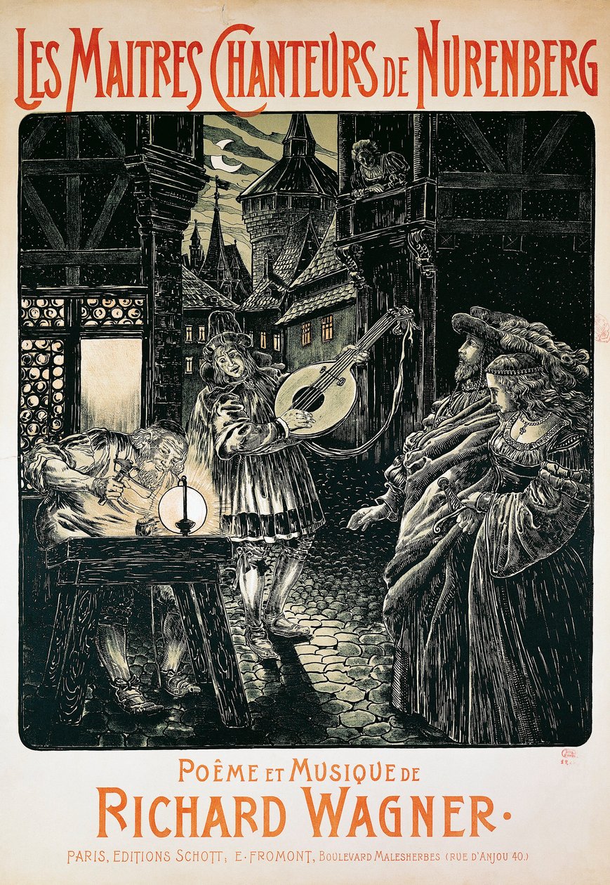 Frankreich, Paris, Plakat der Meistersinger von Nürnberg von Richard Wagner von French School