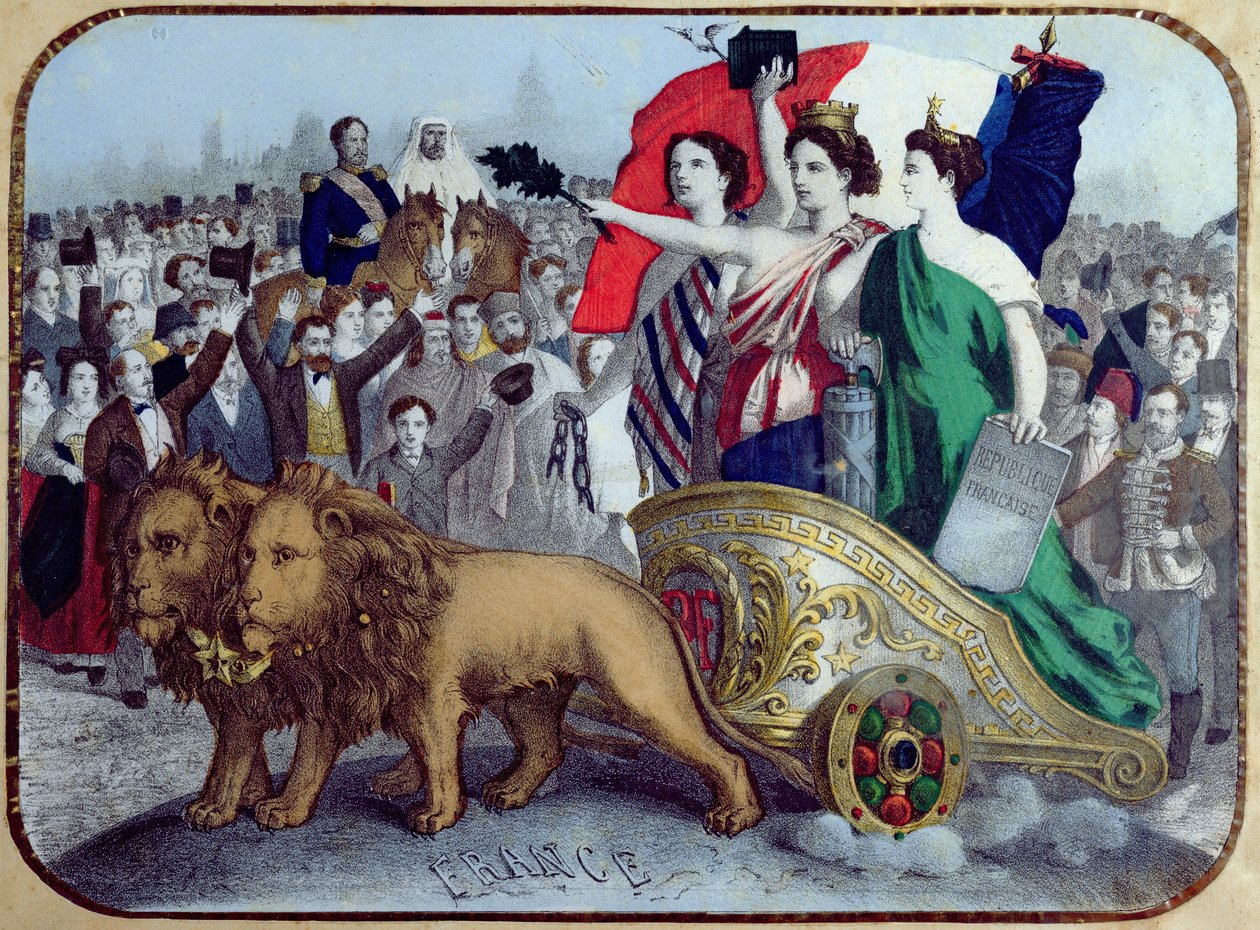 Frankreich verkündet die Freiheit, 1848 von French School