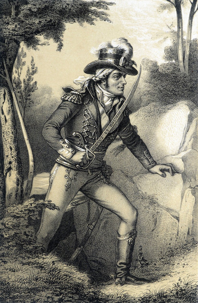 Francois-Athanase de Charette de la Contrie (Francois Athanase) (1763-1796) - in „Galerie historique de la Revolution francaise“ von Albert? Maurin von French School
