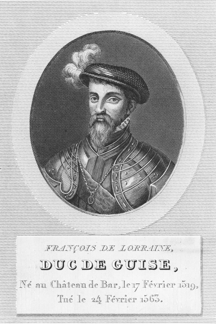 François de Lorraine, Herzog von Guise (Stich) von French School